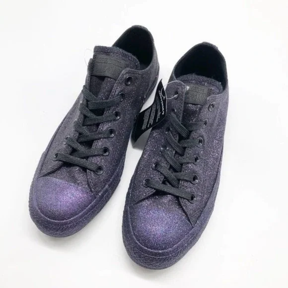 CONVERSE All Star Low Top Purple Glitter Sneakers - Picture 4 of 9